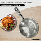 Set de 3 poęles 20 24 et 28 cm en inox Fackelmann Eterna