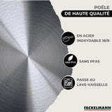 Set de 3 poęles 20 24 et 28 cm en inox Fackelmann Eterna