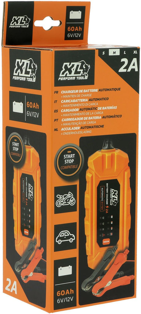 Chargeur batterie auto - XLPT - 2A - 35W - 12V - 3 m - IP65 - Protection inversion polarité/court-circuit/mauvaise batterie