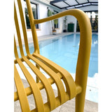 Lot de 2 fauteuils de jardin - CITY GARDEN - Tiago-FT - Empilable - Moutarde
