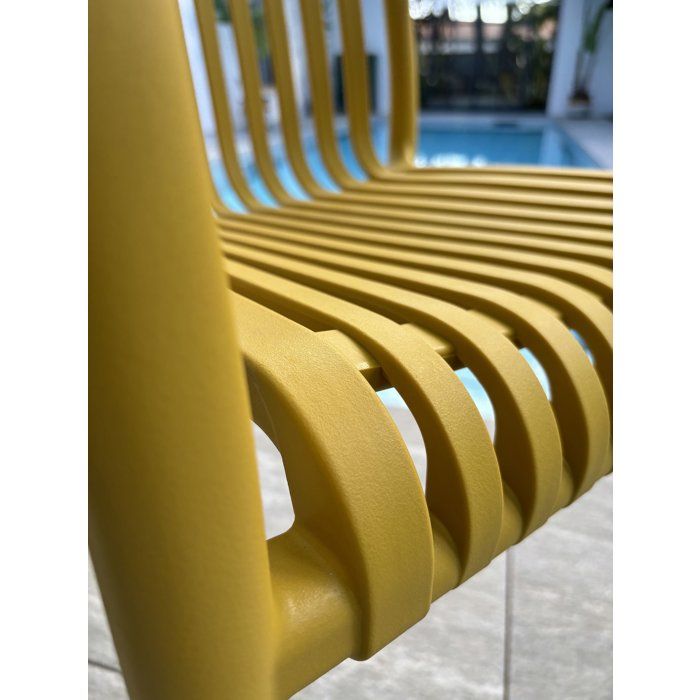 Lot de 2 fauteuils de jardin - CITY GARDEN - Tiago-FT - Empilable - Moutarde