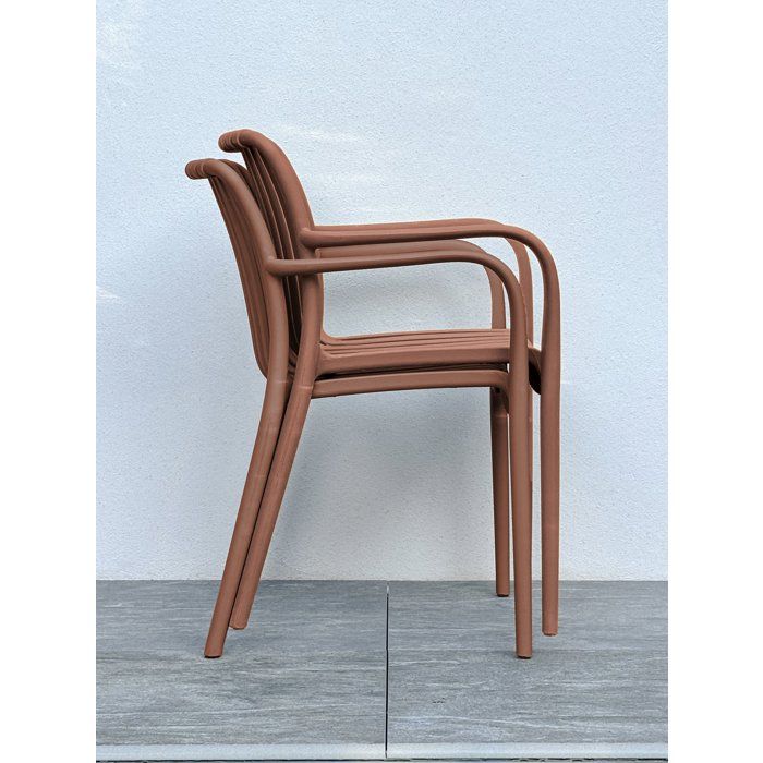 Lot de 2 fauteuils de jardin - CITY GARDEN - Tiago-FT - Empilable - Terracotta