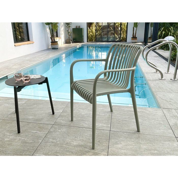 Lot de 2 fauteuils de jardin - CITY GARDEN - Tiago-FT - Empilable - Olive