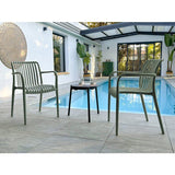 Lot de 2 fauteuils de jardin - CITY GARDEN - Tiago-FT - Empilable - Olive