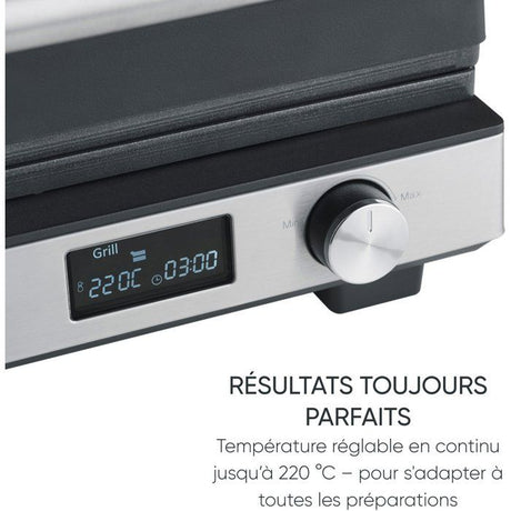 Gril multifonction 3-en-1 - SEVERIN - KG 2380 - 2000 W - 3 jeux de plaques - Ecran LED - Noir / Inox