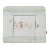 Matelas a langer - ROBA - WOODLAND BUDDIES - 85 x 75 cm - Bords réhaussés - Vert pastel motif animaux