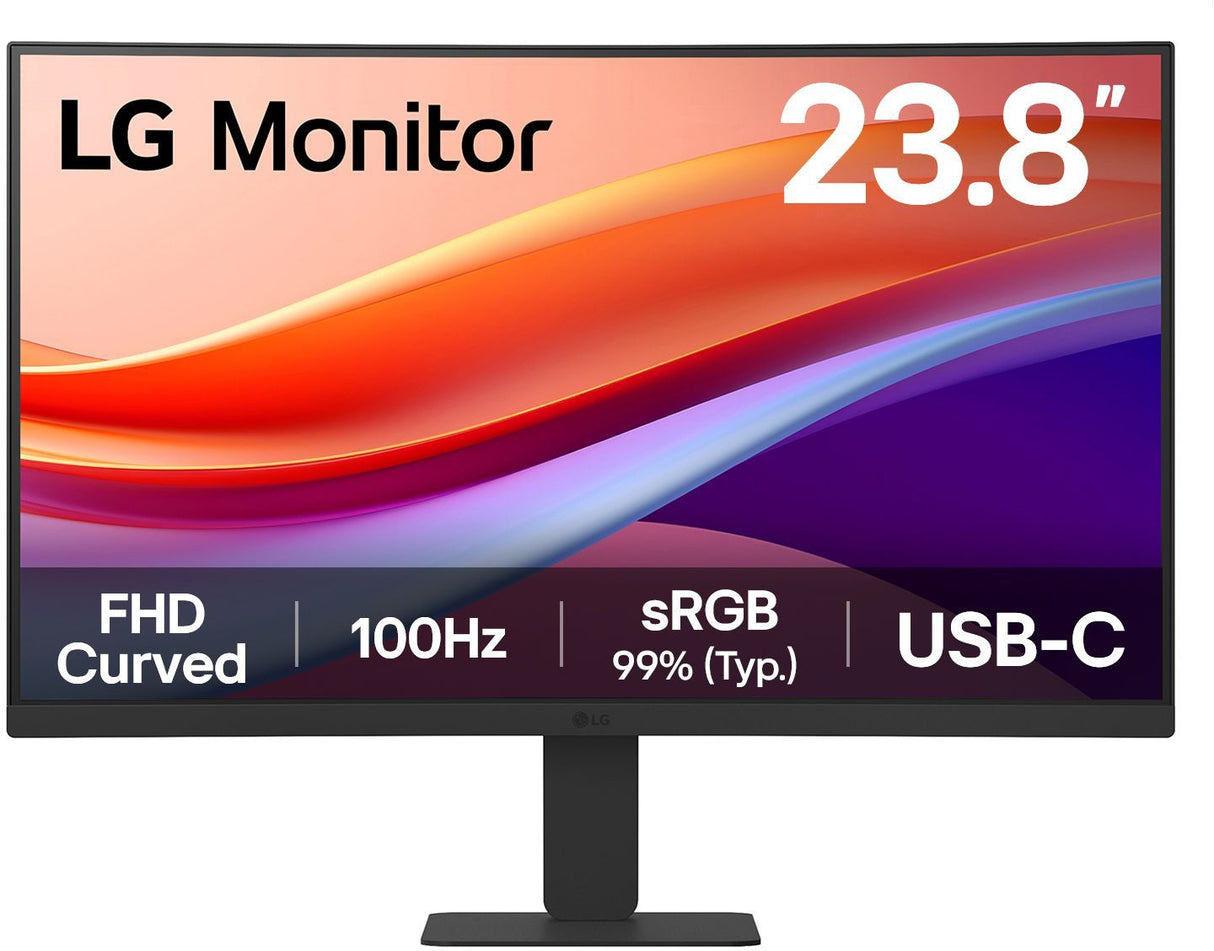 Ecran PC Incurvé - LG - 23,8 - FHD - 100Hz - Dalle VA - 5ms - 24U421A-B