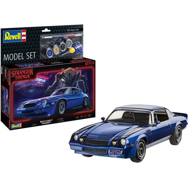 Maquette de voiture - REVELL - Model Set - Stranger Things - Billy's Chevy Camaro Z/28 - Avec colle, peintures et accessoires