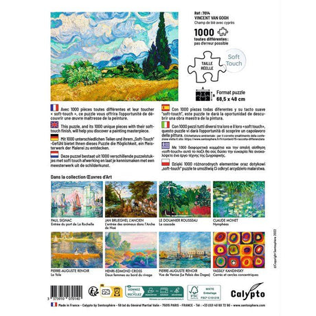 Puzzle - SENTOSPHERE - Calypto - 1000 pieces -Champ de blé avec cypres - Vincent Van Gogh - Des 9 ans