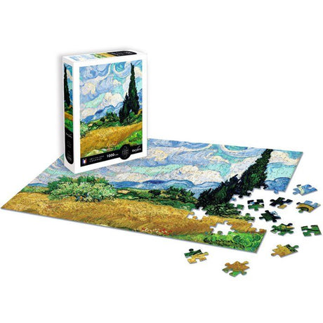 Puzzle - SENTOSPHERE - Calypto - 1000 pieces -Champ de blé avec cypres - Vincent Van Gogh - Des 9 ans