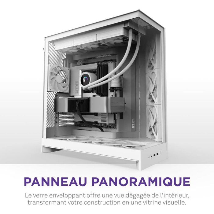 Boitier moyen-tour - NZXT - CM-H92FW-01 - H9 Flow - Double chambre - Panneaux mesh - Verre trempé