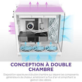Boitier moyen-tour - NZXT - CM-H92FW-01 - H9 Flow - Double chambre - Panneaux mesh - Verre trempé