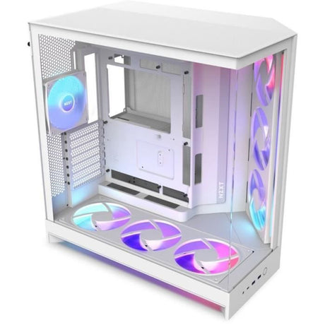 Boitier moyen-tour - NZXT - CM-H92FW-P1 - H9 Flow RGB+ - Ventilateurs RGB inclus - Blanc - Contrôleur NZXT CAM
