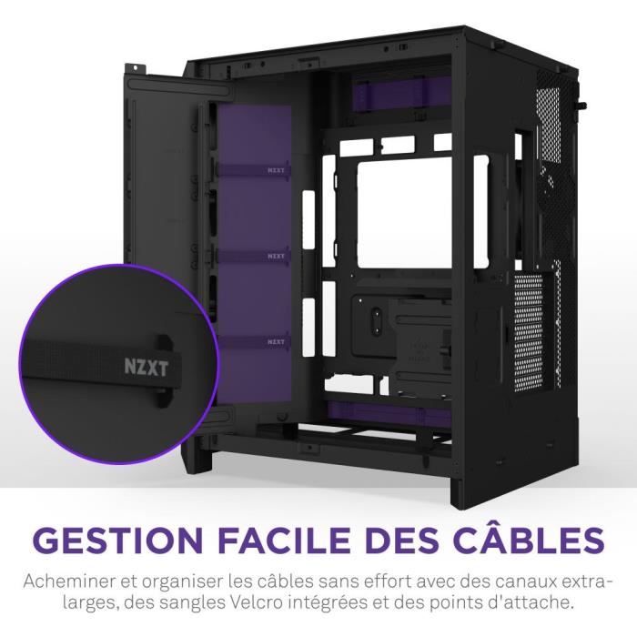 Boitier moyen-tour - NZXT - H9 Flow RGB - Double chambre - Ventilateurs RGB inclus - Noir