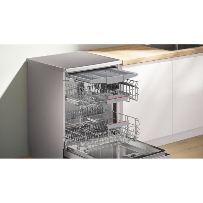 Lave-vaisselle pose-libre BOSCH SMS4ECI26E SER4 - 13 couverts - Induction - L60cm - 44 dB - tiroir a couverts - Acier brossé