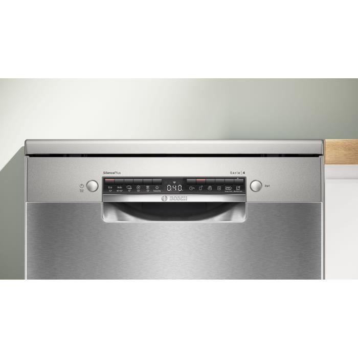 Lave-vaisselle pose-libre BOSCH SMS4ECI26E SER4 - 13 couverts - Induction - L60cm - 44 dB - tiroir a couverts - Acier brossé