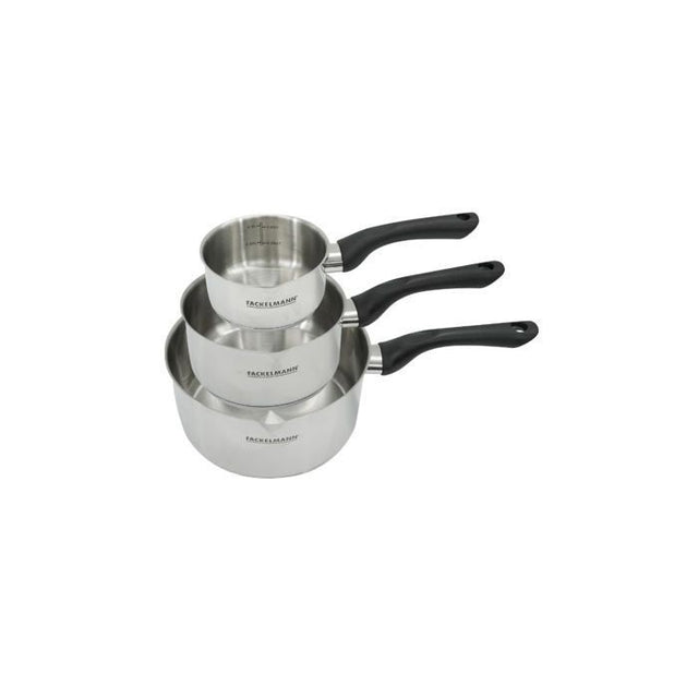 Set 3 casseroles 12 16 et 20 cm en inox Fackelmann Geneva