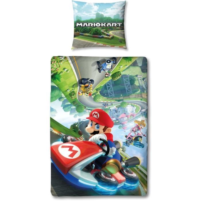 Parure de lit - MARIO BROS - Mario II - Microfibre - 1 housse de couette 140 x 200 cm + 1 taie 63 x 63 cm