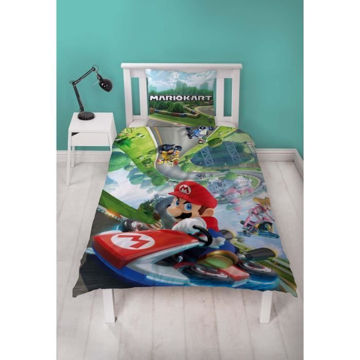 Parure de lit - MARIO BROS - Mario II - Microfibre - 1 housse de couette 140 x 200 cm + 1 taie 63 x 63 cm