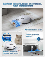 Aspirateur Robot Laveur - ECOVACS DEEBOT MINI - 9 000 Pa - ZeroTangle 2.0 - TrueMapping 2.0 - Séchage a 45 ? - Vidage Auto