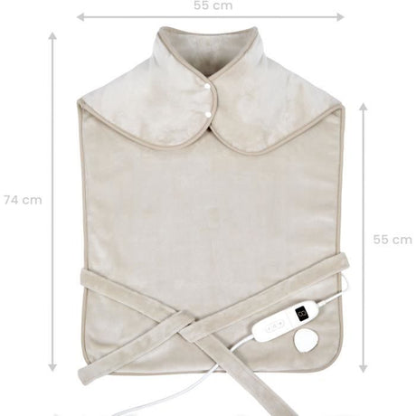 Coussin chauffant dos et cervicales - LIVOO - DOS218C - 100 W - 60 x 90 cm - Flanelle - Lavable en machine 30° - 50-65° - Creme