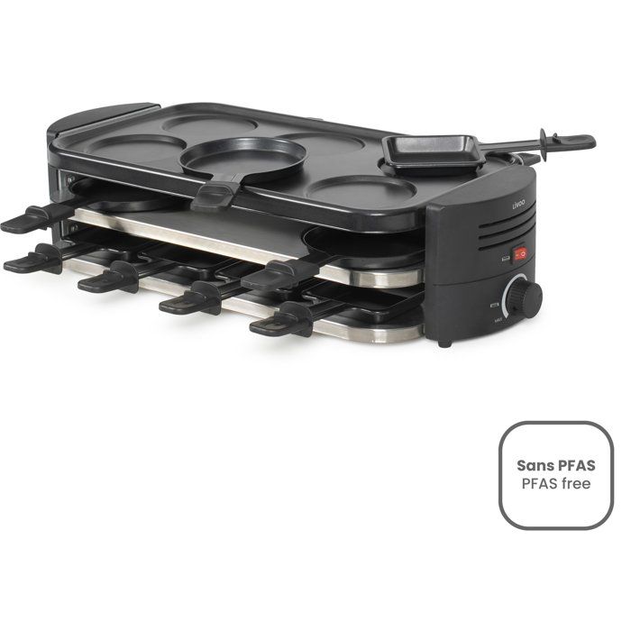 Appareil a raclette, pizzas et crepes 8 personnes - Livoo - DOC337 -