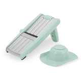Mandoline 3 en 1 - LIVOO - MEN429 - Acier inoxydable - 3 a 9 mm - Poignée amovible - Poussoir avec piques - Pieds antidérapants
