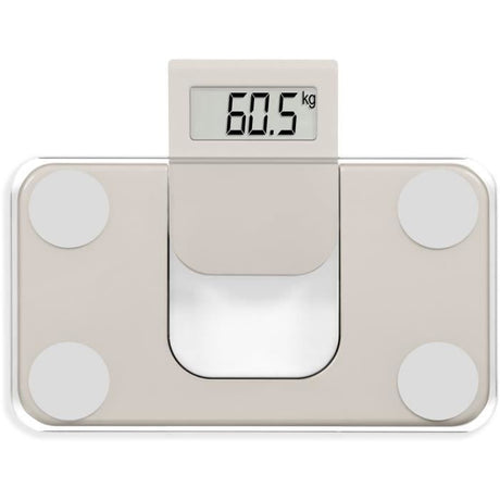 Mini pese-personne électronique - LIVOO - DOM532C - Max 180 kg - LCD - Verre trempé - Marche arret automatique - Creme