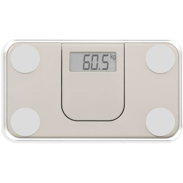 Mini pese-personne électronique - LIVOO - DOM532C - Max 180 kg - LCD - Verre trempé - Marche arret automatique - Creme