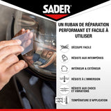 Adhésif extra fort - SADER - Repare tout extreme - Transparent - Intérieur & Exterieur - Toutes Surfaces - 20 m x 50 mm