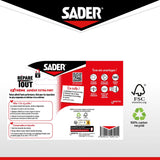 Adhésif extra fort - SADER - Repare tout extreme - Intérieur & Exterieur - Toutes surfaces - Noir - Facile a découper - 20 m x 50 mm