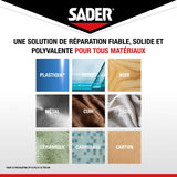 Adhésif extra fort - SADER - Repare tout extreme - Intérieur & Exterieur - Toutes surfaces - Noir - Facile a découper - 20 m x 50 mm