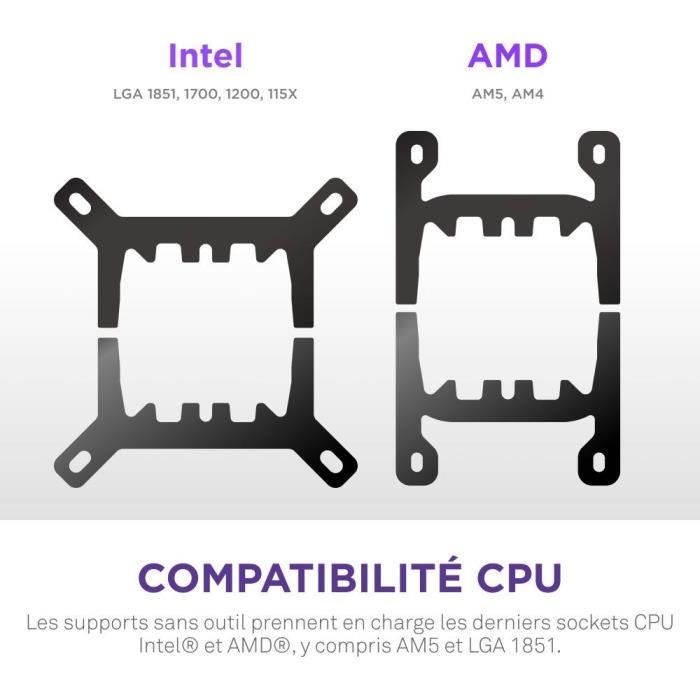 Watercooling - NZXT - RL-KN240-B2 - Kraken Plus 240 - Écran LCD 1.54 personnalisable - Noir - Performance améliorée