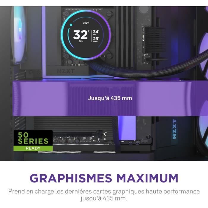 Boitier moyen-tour NZXT - CM-H92FB-P1 - H9 Flow RGB+ - Double chambre - 3 ventilateurs RGB - Noir