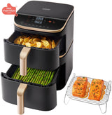 Friteuse sans huile COSORI - Turbo Tower Pro Smart - Capacité 10,8L - 2 cuves - 7 programmes - 2630W - Noir