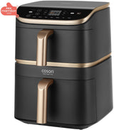 Friteuse sans huile COSORI - Turbo Tower Pro Smart - Capacité 10,8L - 2 cuves - 7 programmes - 2630W - Noir
