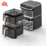 Friteuse sans huile COSORI - Turbo Tower Pro Smart - Capacité 10,8L - 2 cuves - 7 programmes - 2630W - Noir