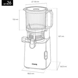 Extracteur de jus ouverture large - HKoeNIG - GSX26 - 250 W - 1,8 L - Noir