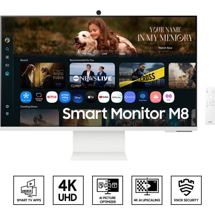 Ecran PC - SAMSUNG - 32 - UHD 4K - 60Hz - Dalle VA - 4ms - SMART MONITOR M8 - M80F - Blanc