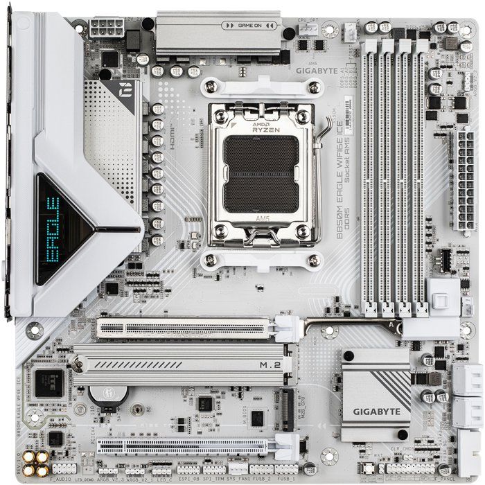 Carte mere - GIGABYTE - B850M EAGLE WF6E ICE - Format Micro-ATX - Chipset AMD B850 - DDR5 & PCIe 5.0 - WiFi 6E