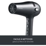 Seche-cheveux avec câble rétractable - SEVERIN - HT 0165 - Diffuseur & Concentrateur - 2100 W - 3 niveaux de température - Noir