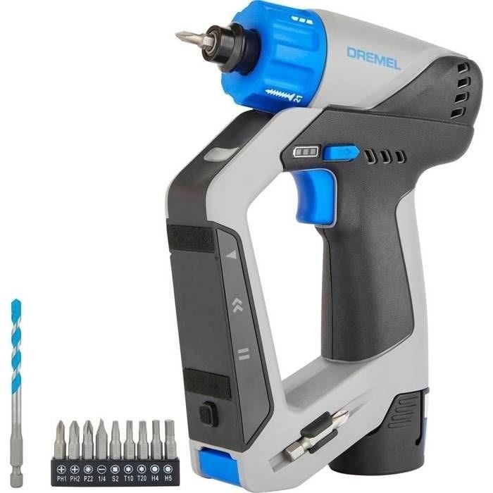 Perceuse 3 en 1 sans fil - 12V DD12V-S1 - 9 accessoires,1 batterie 2Ah + chargeur - DREMEL Blueprint