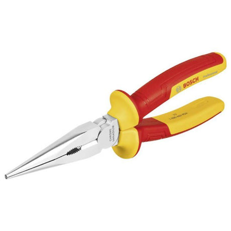 Bosch Professional pince VDE droite a bec long – 200 mm (certifiée jusqu'a 1 000 V, isolée avec des polyuréthanes thermoplastiques)