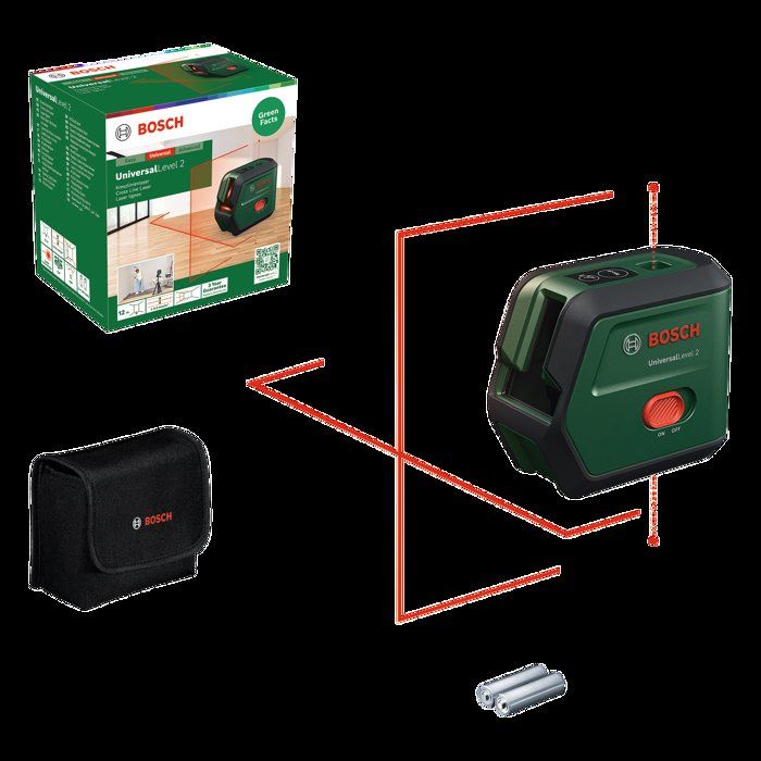 Laser lignes BOSCH - UniversalLevel - Avec housse de transport et 2 piles 1,5 V AA