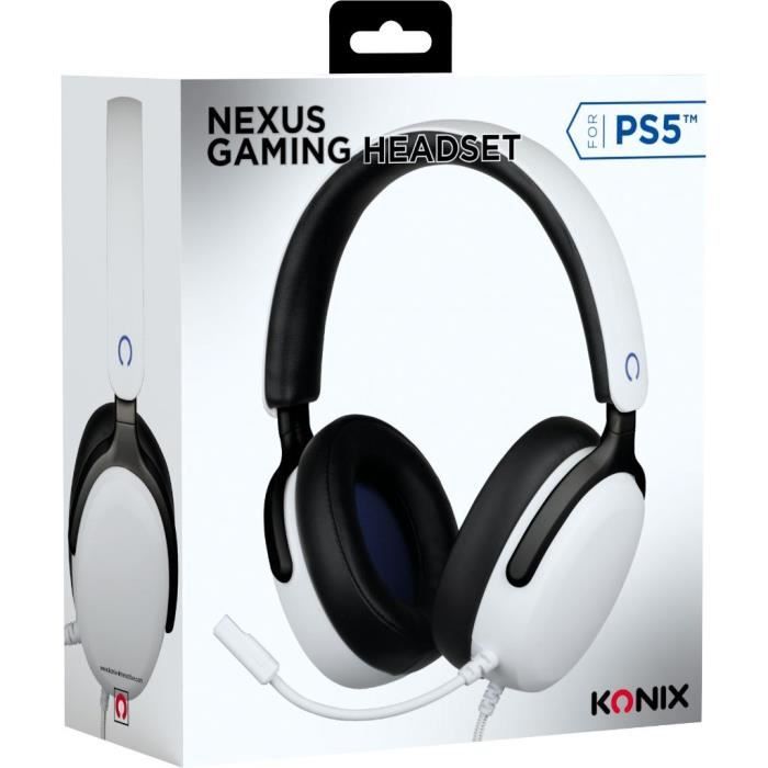 Casque gaming circum-aural - KONIX - Nexus PS5 - Haut-parleurs 40 mm - Microphone intégré - Câble 1,5 m