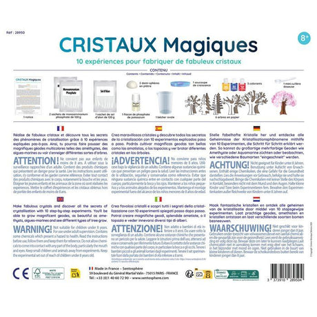 Cristaux Magiques - SENTOSPHERE - Collection de minéraux - 10 expériences - Cristallisation - Des 8 ans