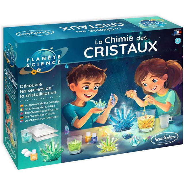 La Chimie des Cristaux - SENTOSPHERE - Collection de minéraux - 2 sachets pour créer des cristaux - Des 8 ans
