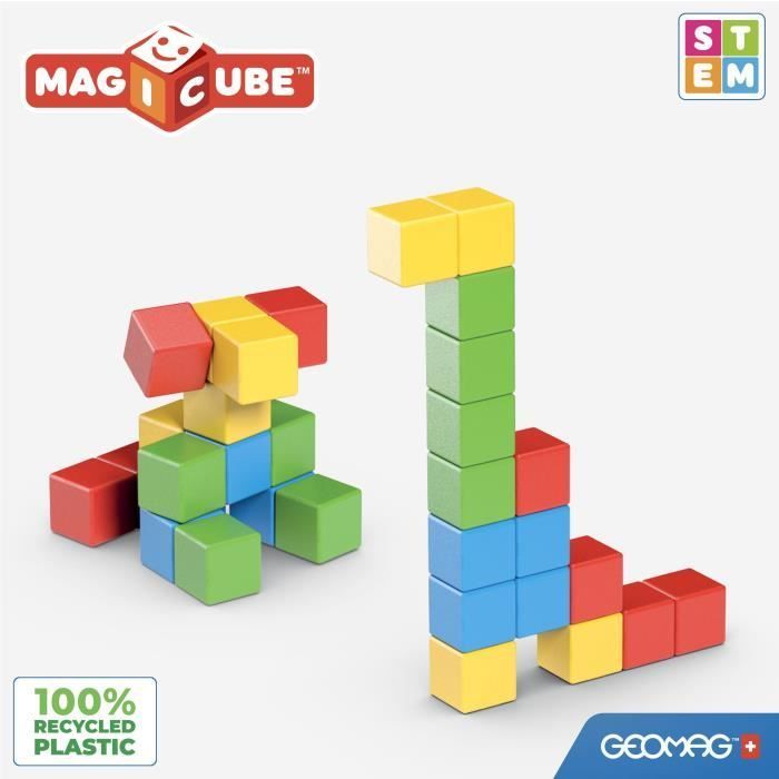 Blocs magnétiques - GEOMAG - Set créatif - 16 pieces - Éducatif - Plastique recyclé - Des 12 mois