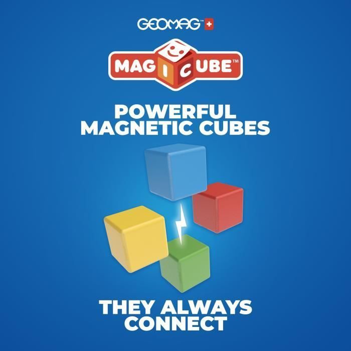 Blocs magnétiques - GEOMAG - Set créatif - 16 pieces - Éducatif - Plastique recyclé - Des 12 mois