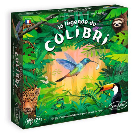 Jeu de société Coopératif - SENTOSPHERE - La légende du colibri - Sauver la foret en équipe - Adresse - Réflexes - Des 7 ans